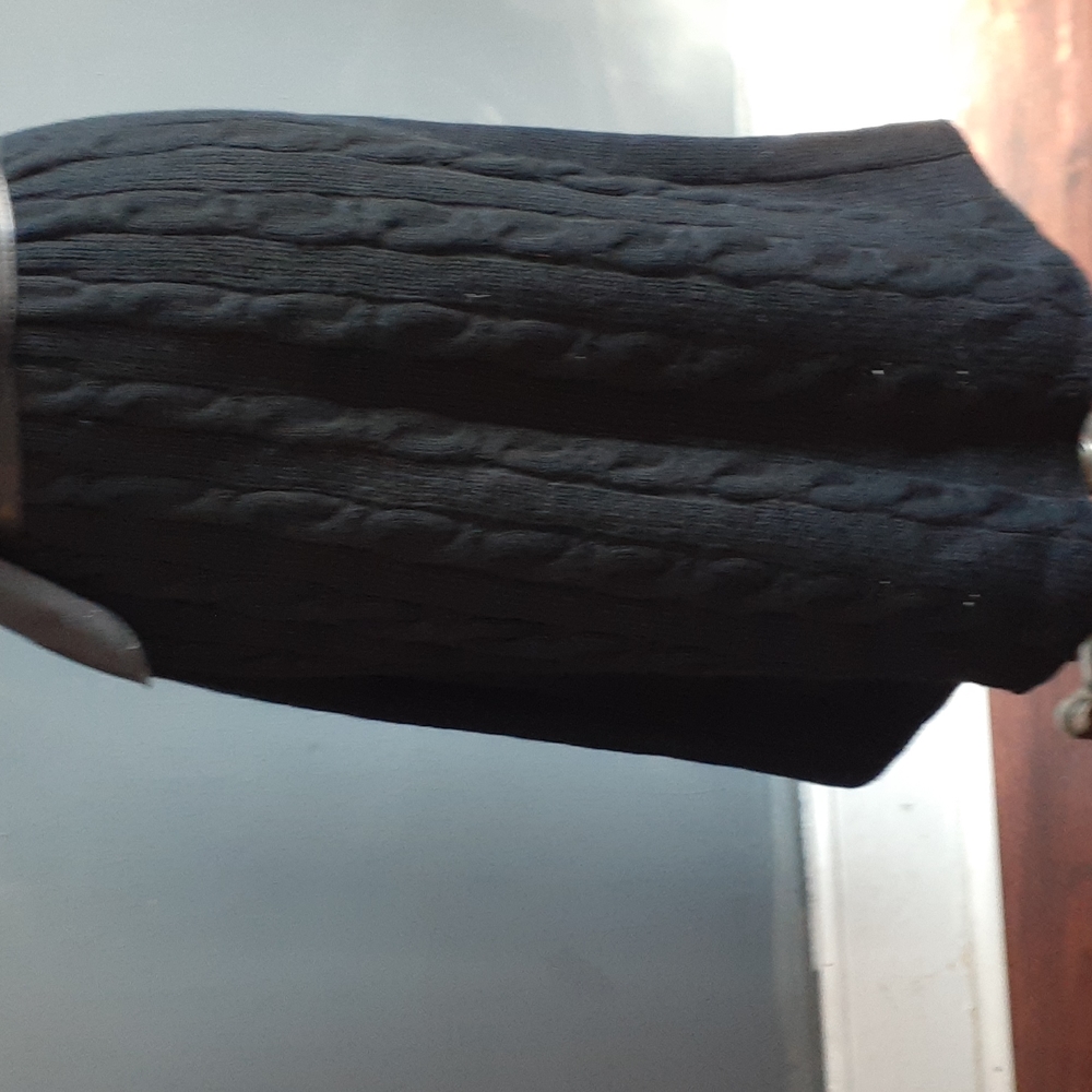 Calvin Klein women Whimsigoth  black merino wool blend cable knit dress … - Picture 4 of 13